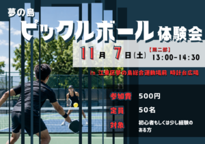 夢の島ピックルボール体験会【第二部】